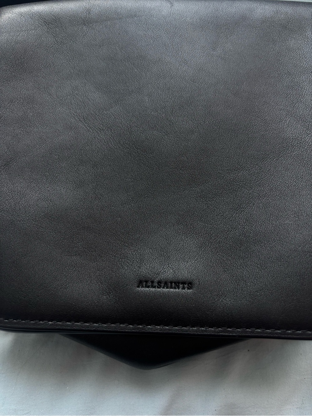 AllSaints Black Leather Crossbody Bag - Picture 3 of 4